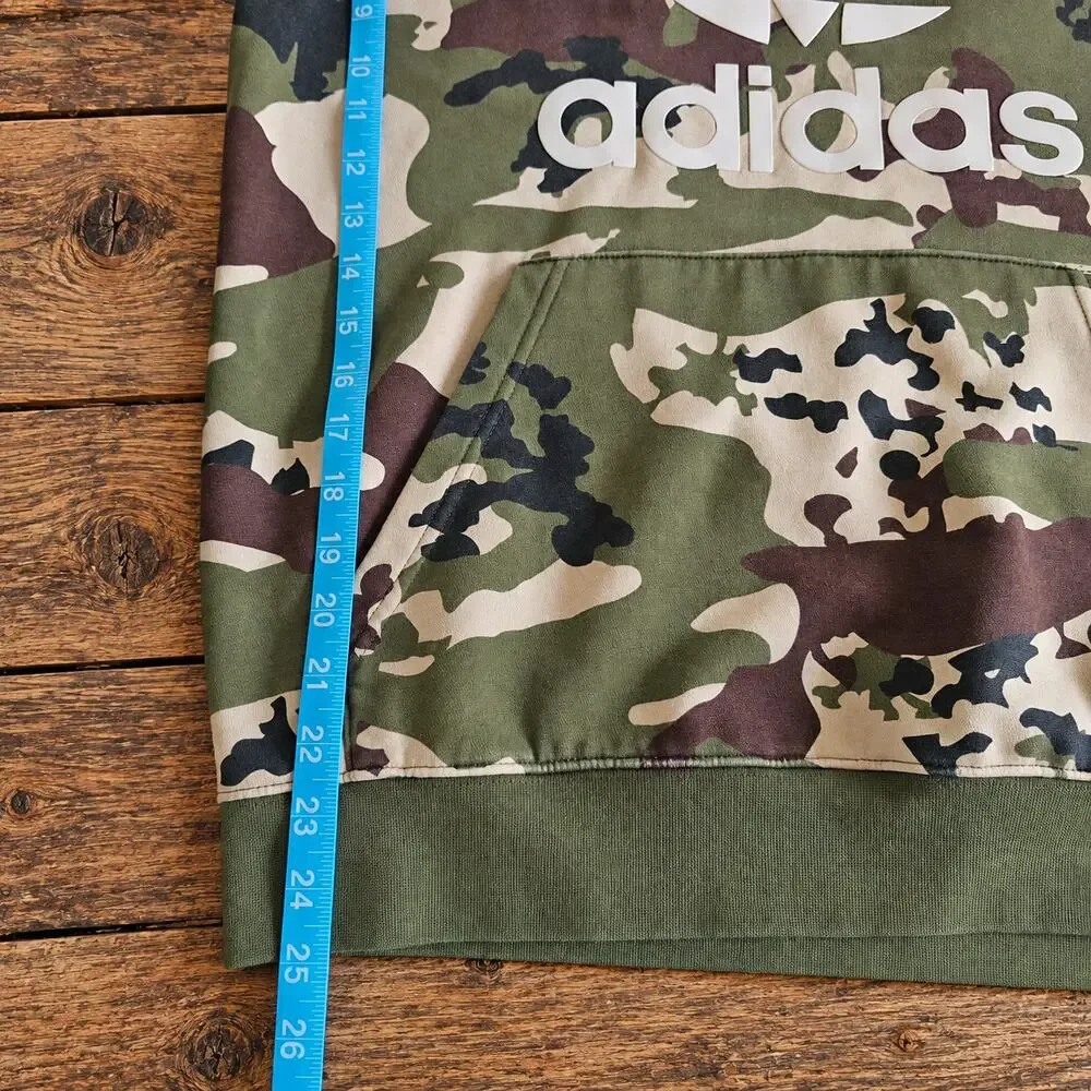 Adidas Originals Hoodie Mens M Green Brown Tan Camo Trefoil Pullover 3 Stripes